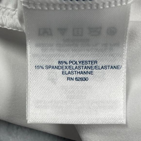 Lands End Swim Top Womens Small 6-8 White Tie Front Short Sleeve Blouson UPF 50 - Picture 9 of 15